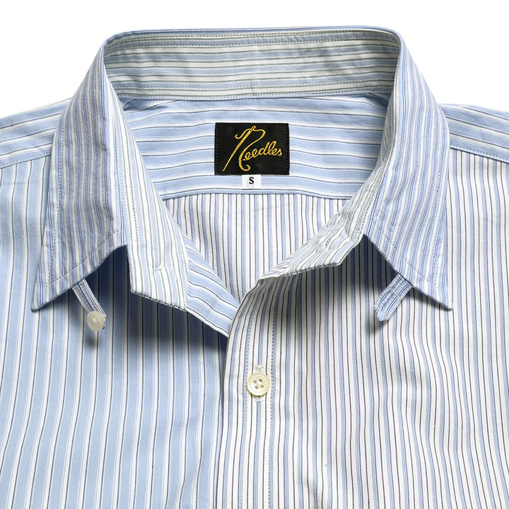 Needles - Combo Tab Collar Shirt - Cotton Typewriter Stripe - SX298