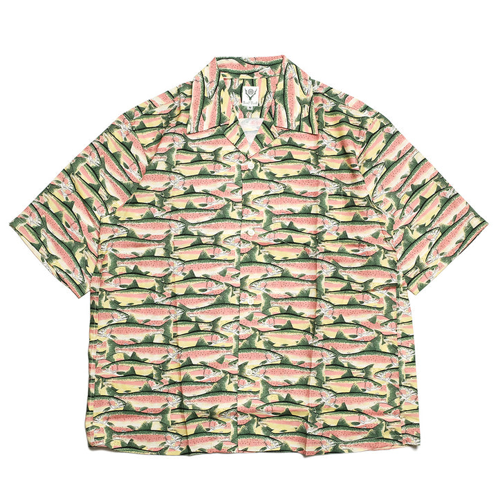 SOUTH2 WEST8 - S/S Open Collar Shirt - Trout - SX676