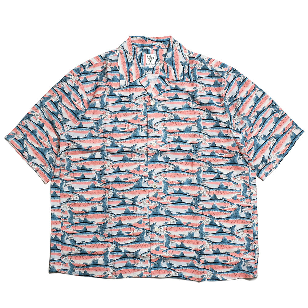 SOUTH2 WEST8 - S/S Open Collar Shirt - Trout - SX676