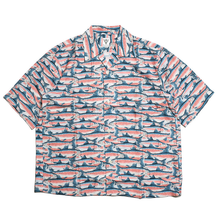SOUTH2 WEST8 - S/S Open Collar Shirt - Trout - SX676