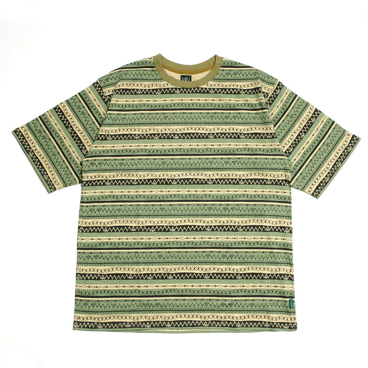 South2 West8 - S/S Crew Neck T-shirt - Stripe Jersey / Stripe Printed - SX738