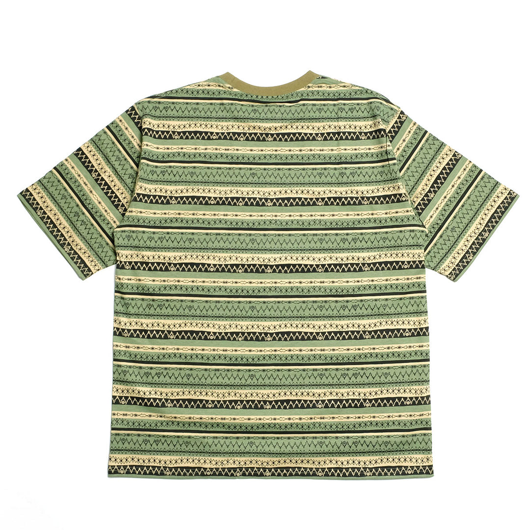 South2 West8 - S/S Crew Neck T-shirt - Stripe Jersey / Stripe Printed - SX738