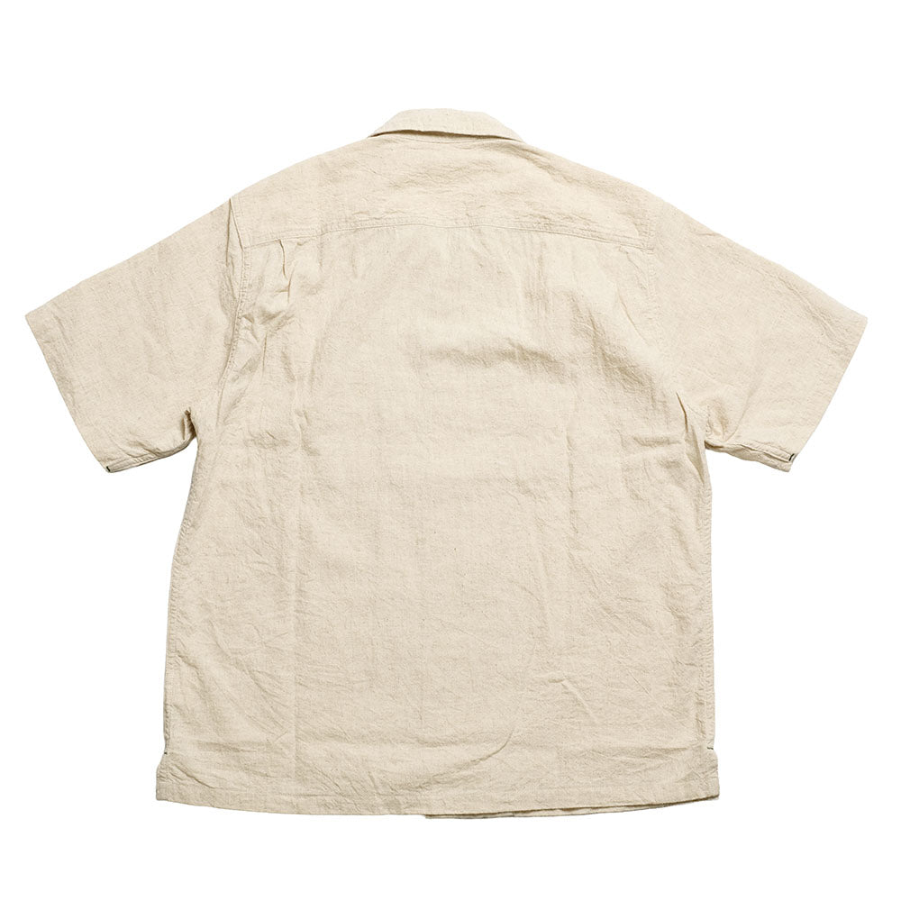 BURGUS PLUS - Open Collar Cotton Linen Shirt - BP25502