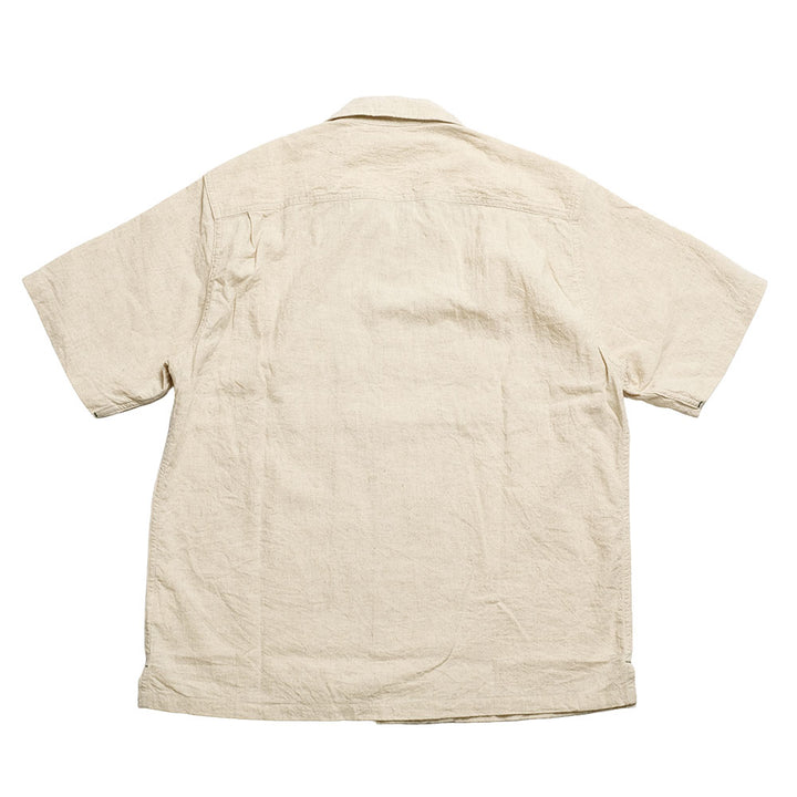 BURGUS PLUS - Open Collar Cotton Linen Shirt - BP25502