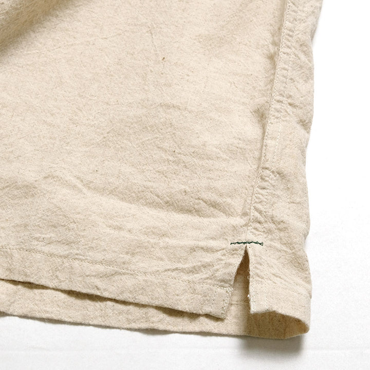 BURGUS PLUS - Open Collar Cotton Linen Shirt - BP25502