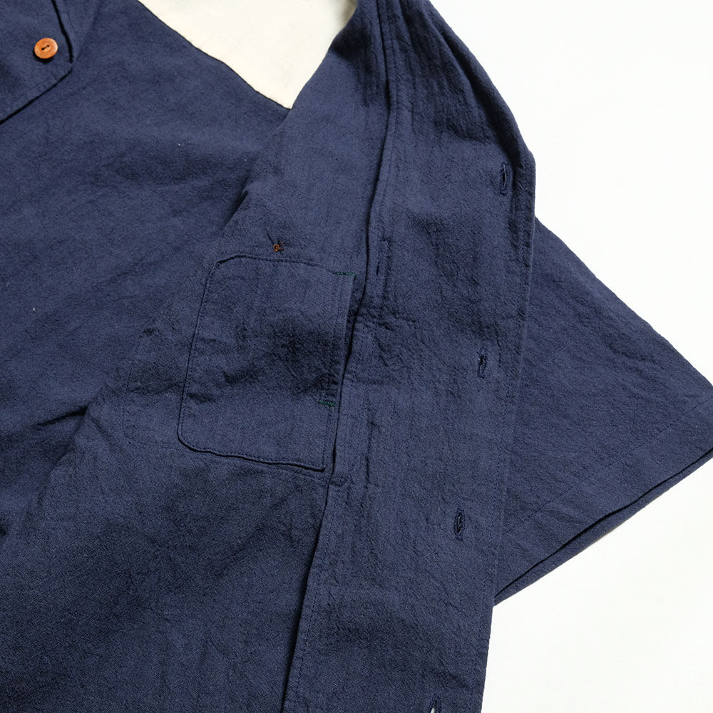 BURGUS PLUS - Open Collar Cotton Linen Shirt - BP25502