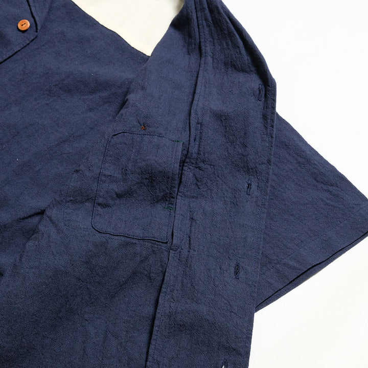 BURGUS PLUS - Open Collar Cotton Linen Shirt - BP25502