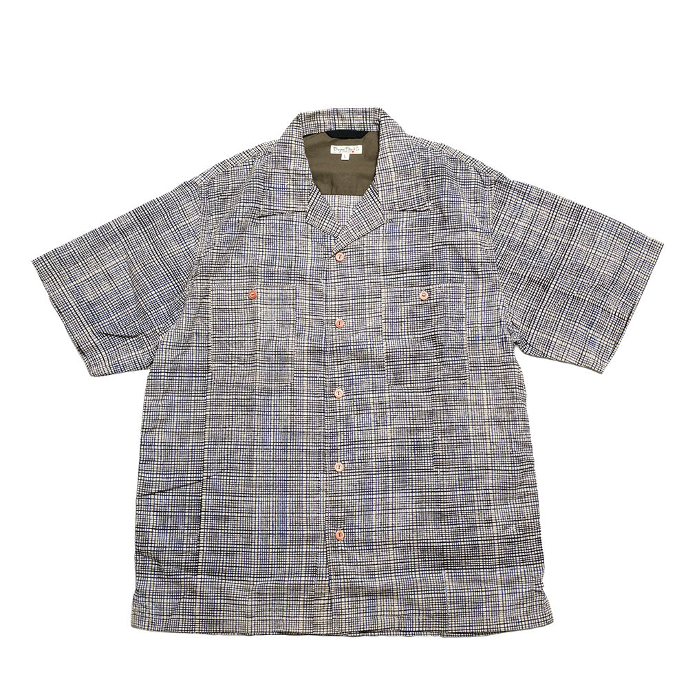 BURGUS PLUS Open Collar Batik Shirt BP25503-NV