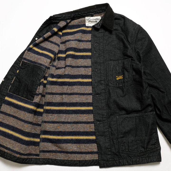 BURGUS PLUS - Blanket Lining 11oz Black Denim Coverall - BP25903