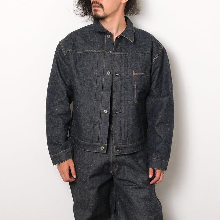 GOLD - RECYCLED WASTE SUVIN COTTON YARN 14oz. DENIM BLOUSE WWⅡ MODEL - GL16001N
