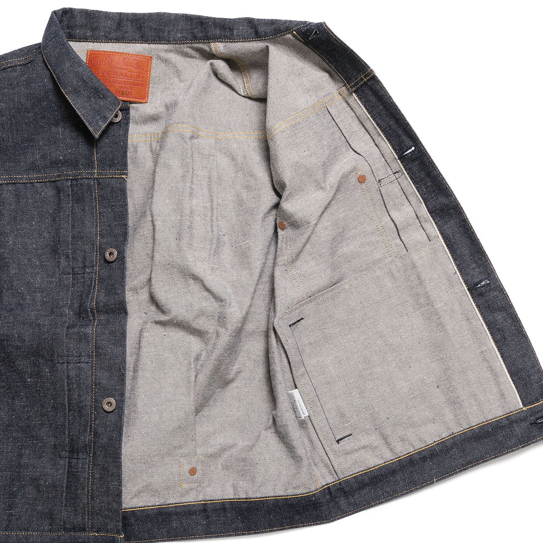 GOLD - RECYCLED WASTE SUVIN COTTON YARN 14oz. DENIM BLOUSE WWⅡ MODEL - GL16001N
