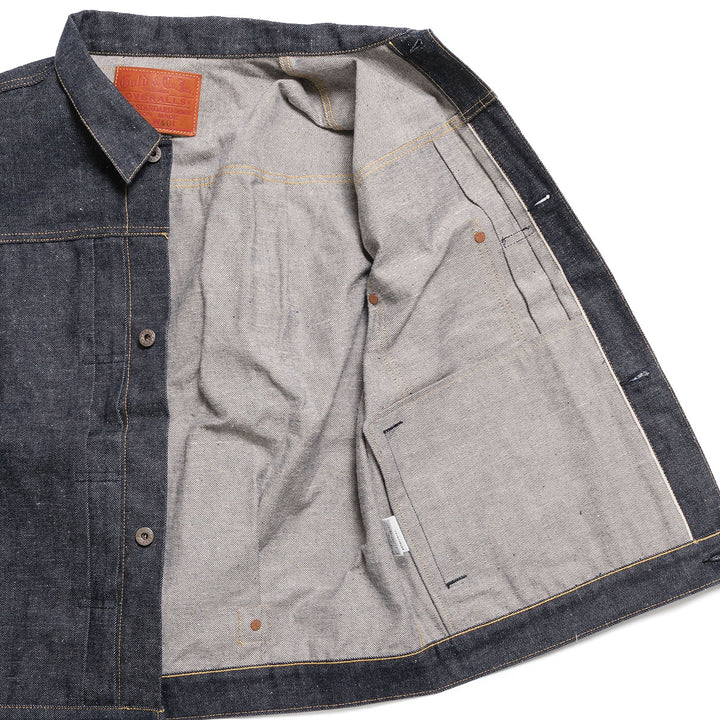 GOLD - RECYCLED WASTE SUVIN COTTON YARN 14oz. DENIM BLOUSE WWⅡ MODEL - GL16001N