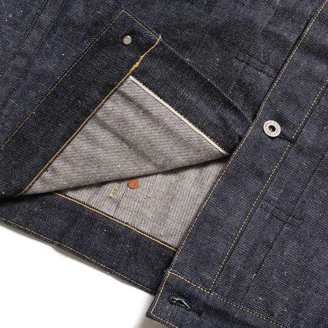 GOLD - RECYCLED WASTE SUVIN COTTON YARN 14oz. DENIM BLOUSE WWⅡ MODEL - GL16001N