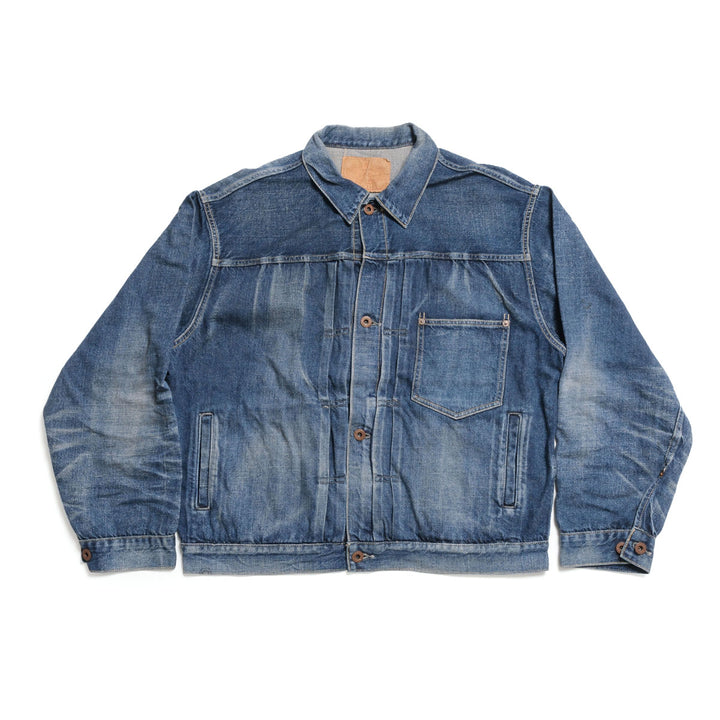 GOLD - RECYCLED WASTE SUVIN COTTON YARN 11.5oz. DENIM BLOUSE WWⅡ MODEL - VINTAGE WASHED - GL16002H