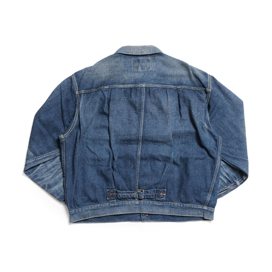 GOLD - RECYCLED WASTE SUVIN COTTON YARN 11.5oz. DENIM BLOUSE WWⅡ MODEL - VINTAGE WASHED - GL16002H