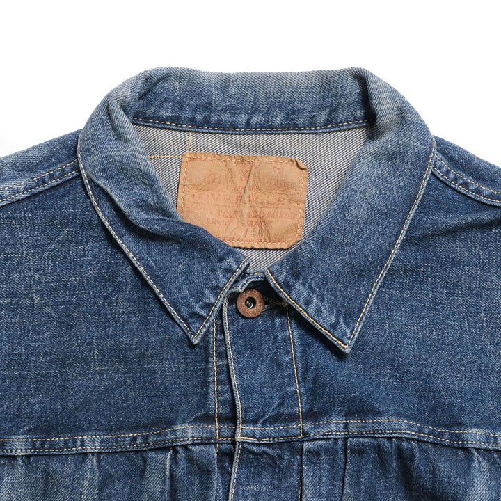 GOLD - RECYCLED WASTE SUVIN COTTON YARN 11.5oz. DENIM BLOUSE WWⅡ MODEL - VINTAGE WASHED - GL16002H