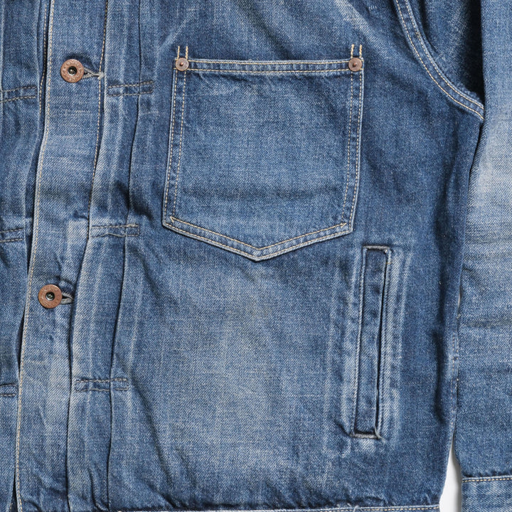 GOLD - RECYCLED WASTE SUVIN COTTON YARN 11.5oz. DENIM BLOUSE WWⅡ MODEL - VINTAGE WASHED - GL16002H