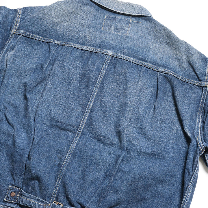 GOLD - RECYCLED WASTE SUVIN COTTON YARN 11.5oz. DENIM BLOUSE WWⅡ MODEL - VINTAGE WASHED - GL16002H