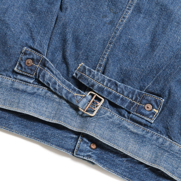 GOLD - RECYCLED WASTE SUVIN COTTON YARN 11.5oz. DENIM BLOUSE WWⅡ MODEL - VINTAGE WASHED - GL16002H
