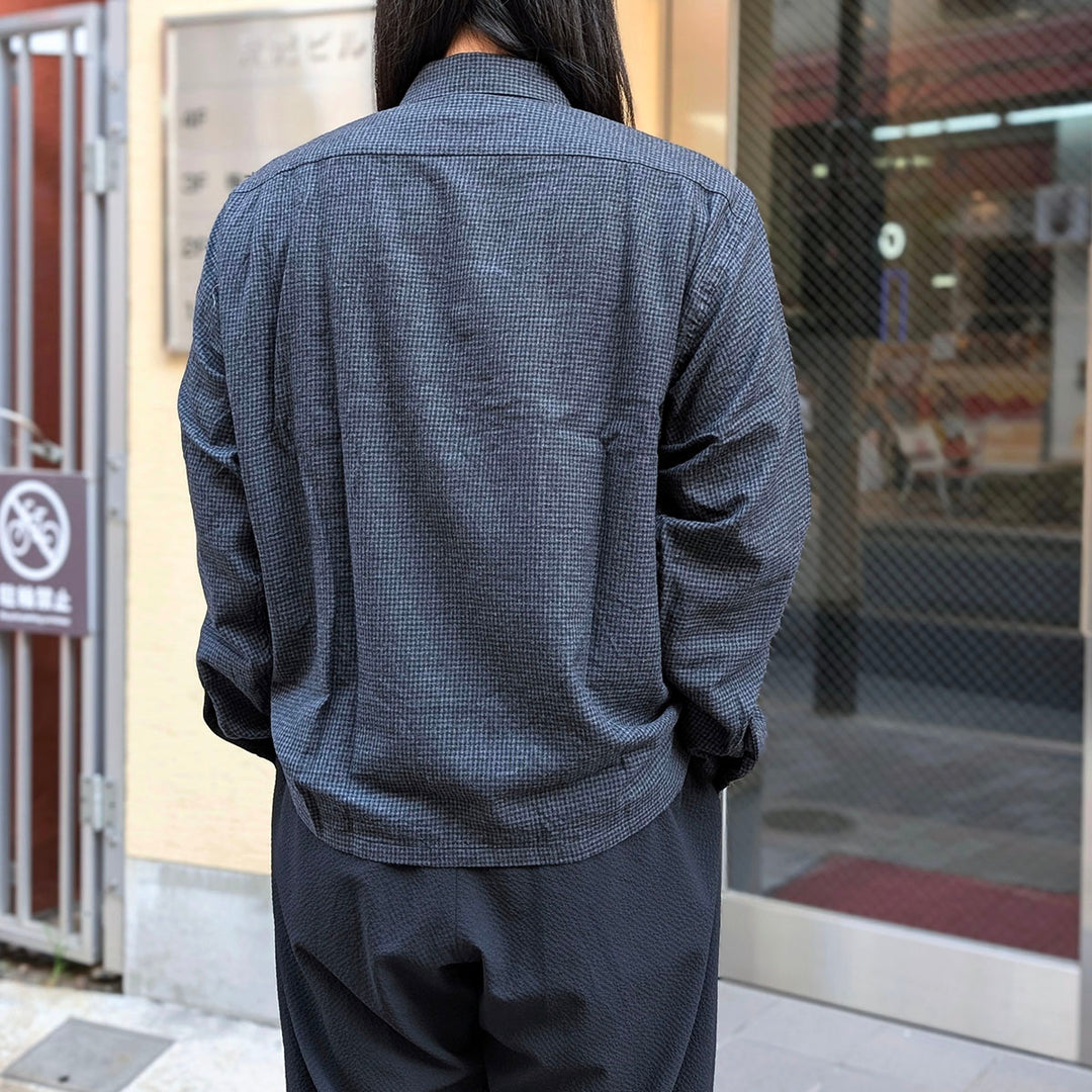 GOLD - Super 120's WOOL CHECK OPEN SHIRT - GL29753