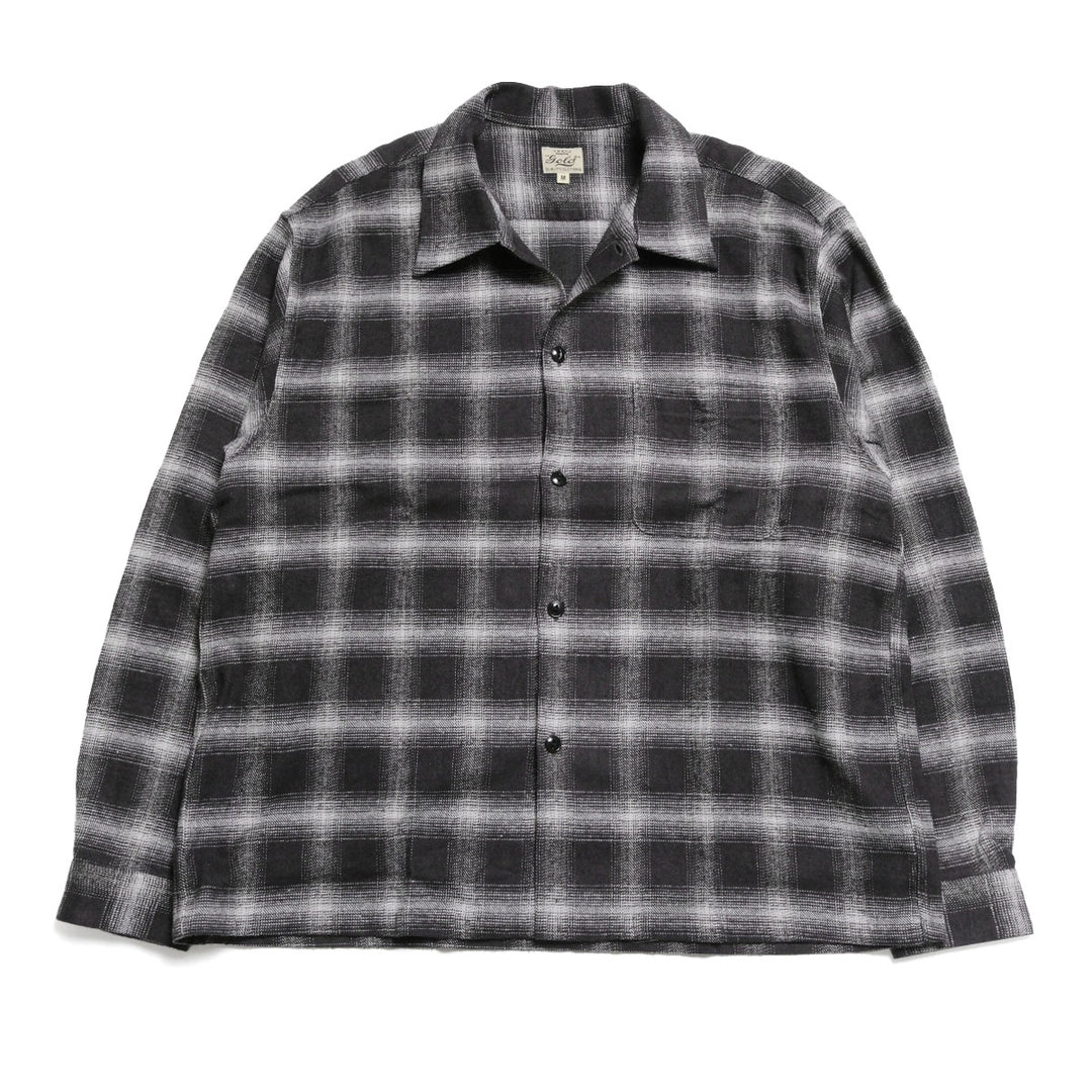 GOLD - COTTON SILK NEP PLAID OPEN SHIRT - GL29754