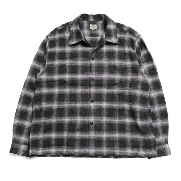 GOLD - COTTON SILK NEP PLAID OPEN SHIRT - GL29754