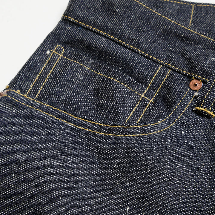 GOLD - RECYCLED WASTE SUVIN COTTON YARN 11.5oz. DENIM 5POCKET WIDE PANTS WWⅡ MODEL - GL42620N