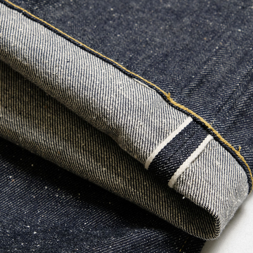 GOLD - RECYCLED WASTE SUVIN COTTON YARN 11.5oz. DENIM 5POCKET WIDE PANTS WWⅡ MODEL - GL42620N