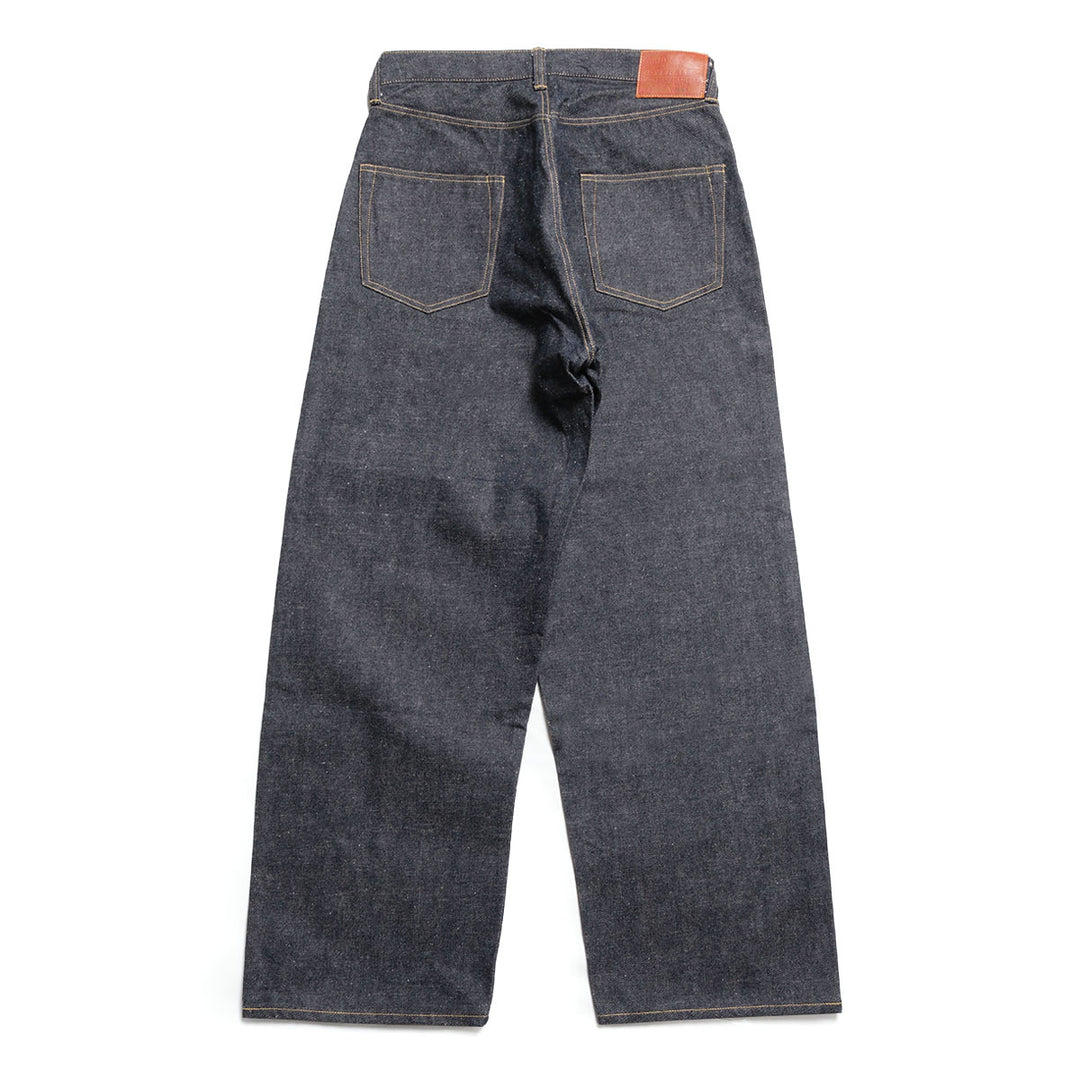 GOLD - RECYCLED WASTE SUVIN COTTON YARN 14oz. DENIM 5POCKET WIDE PANTS WWⅡ MODEL - GL42675N