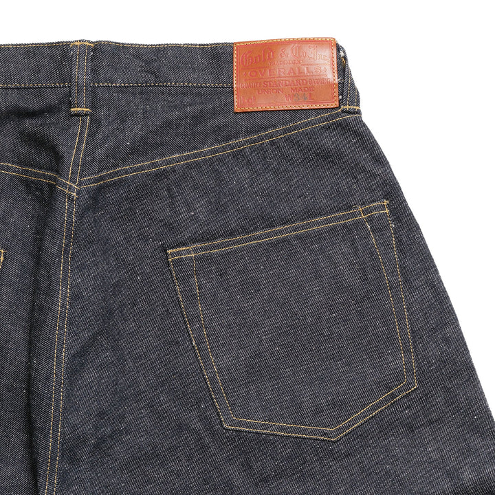 GOLD - RECYCLED WASTE SUVIN COTTON YARN 14oz. DENIM 5POCKET WIDE PANTS WWⅡ MODEL - GL42675N