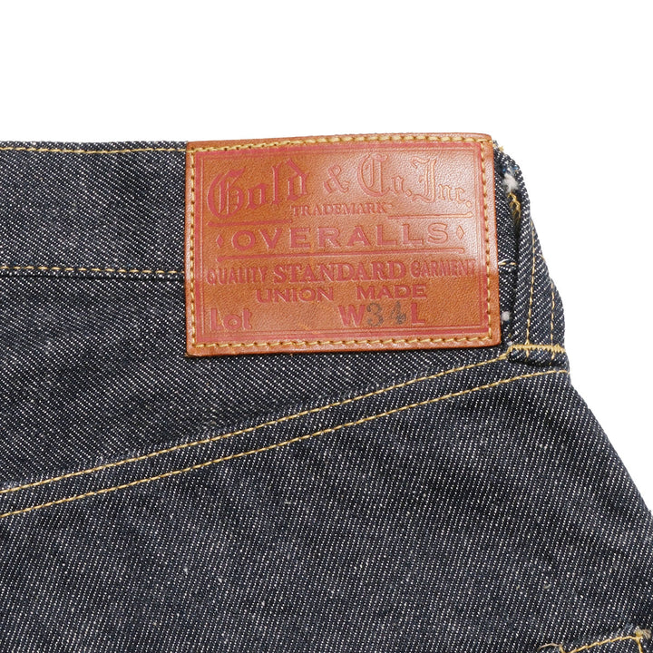 GOLD - RECYCLED WASTE SUVIN COTTON YARN 14oz. DENIM 5POCKET WIDE PANTS WWⅡ MODEL - GL42675N