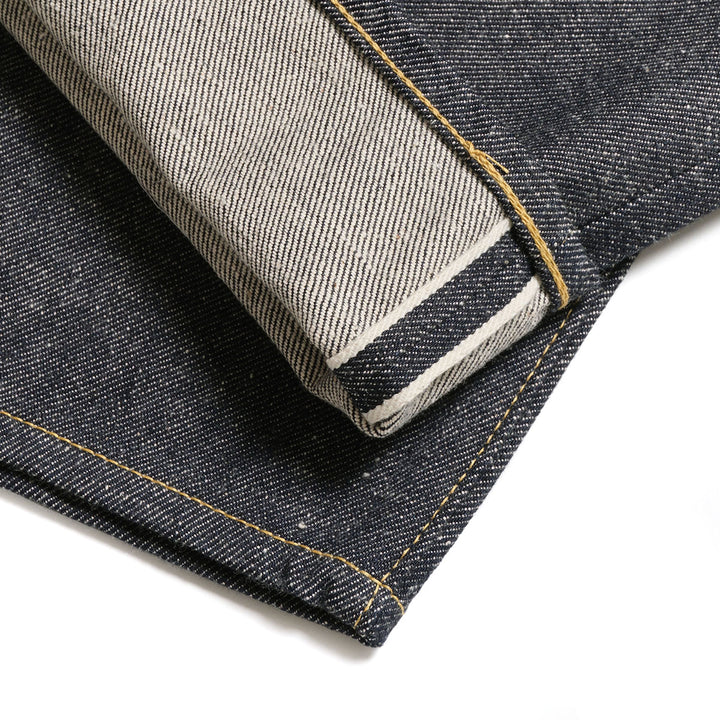 GOLD - RECYCLED WASTE SUVIN COTTON YARN 14oz. DENIM 5POCKET WIDE PANTS WWⅡ MODEL - GL42675N