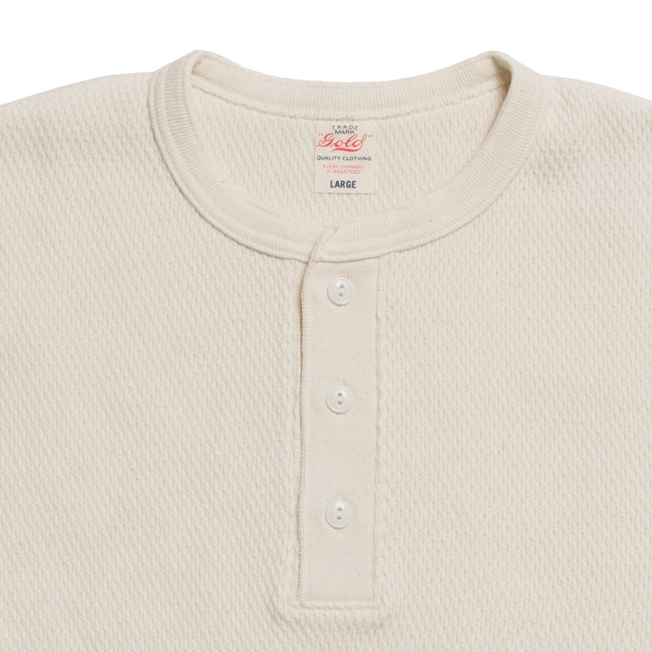 GOLD - HEAVY THERMAL HENLEY NECK SHIRT - GL69772