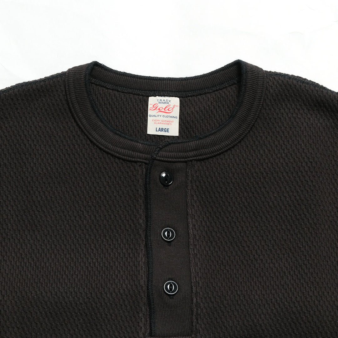 GOLD - HEAVY THERMAL HENLEY NECK SHIRT - GL69772