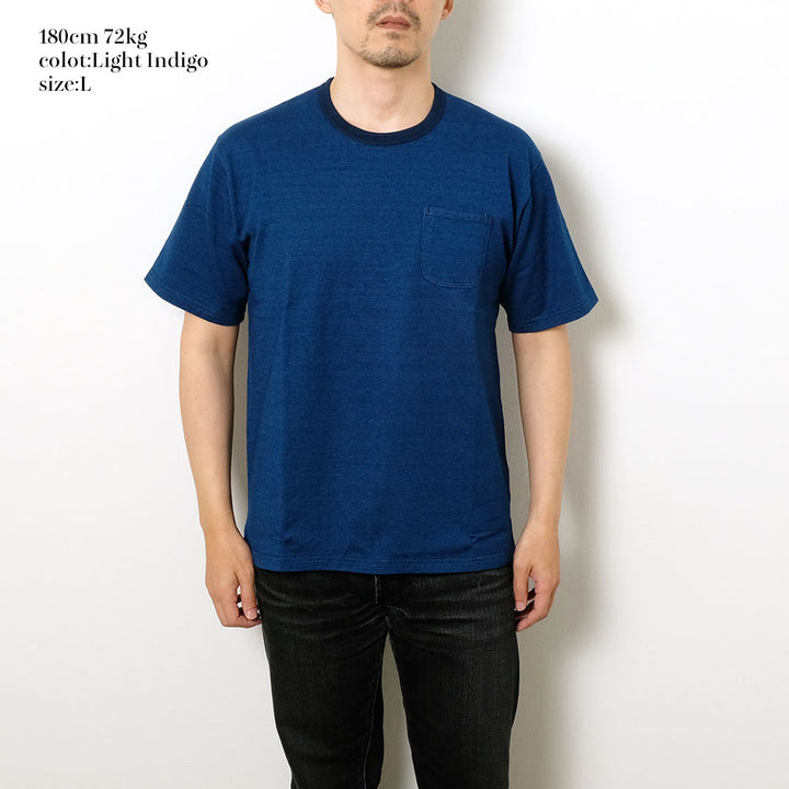 BURGUS PLUS - Indigo Pocket T-Shirt - HBP-029