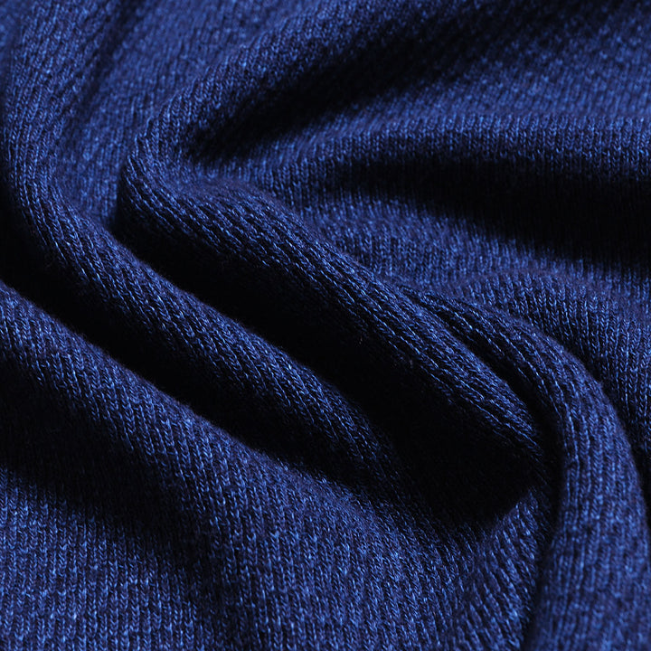 BURGUS PLUS - L/S Indigo Waffle T-Shirt - HBP-039