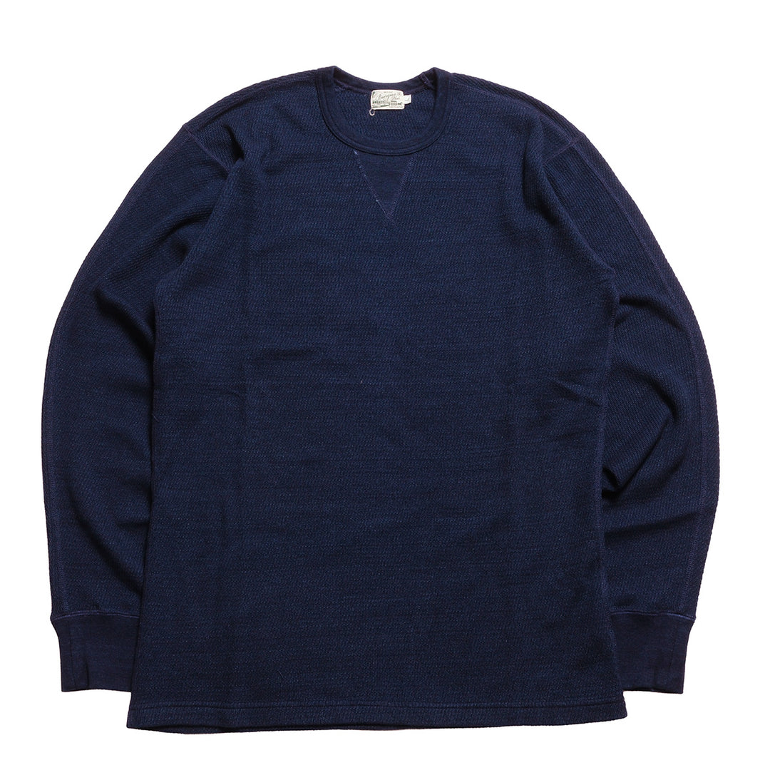 BURGUS PLUS - L/S Indigo Waffle Tee - HBP-039