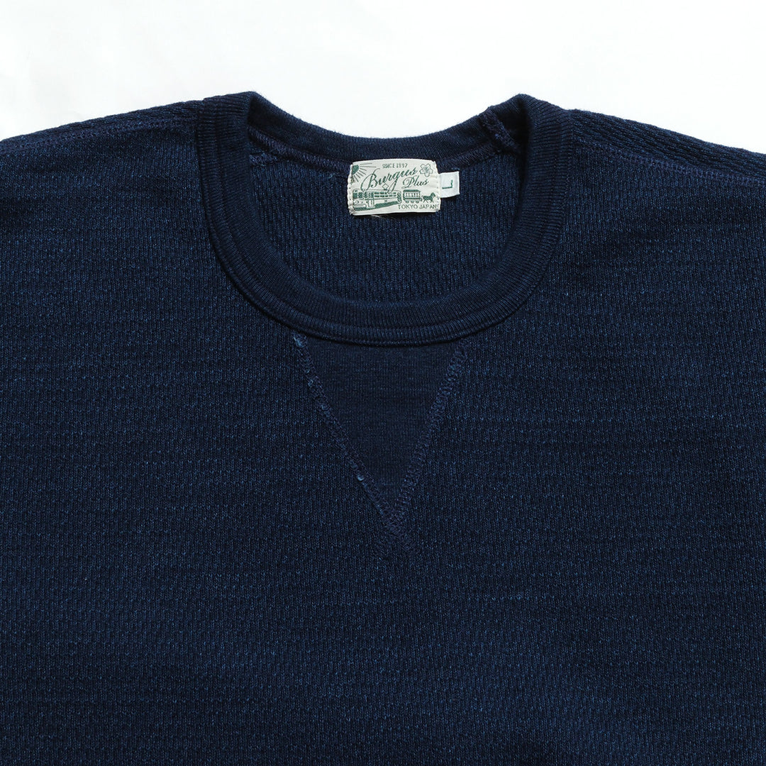 BURGUS PLUS - L/S Indigo Waffle T-Shirt - HBP-039