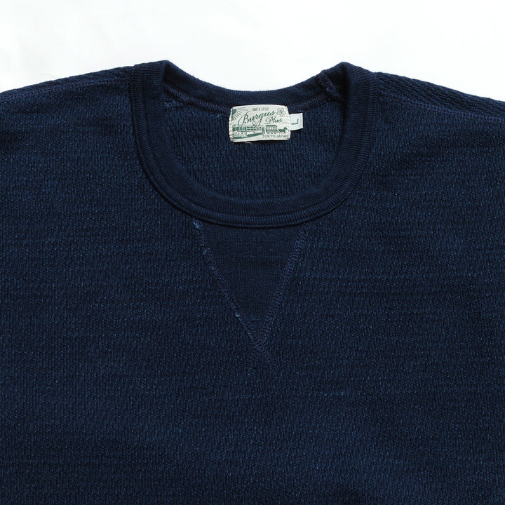 BURGUS PLUS - L/S Indigo Waffle T-Shirt - HBP-039