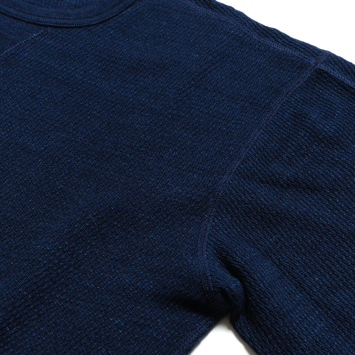 BURGUS PLUS - L/S Indigo Waffle T-Shirt - HBP-039