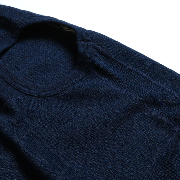 BURGUS PLUS - L/S Indigo Waffle T-Shirt - HBP-039