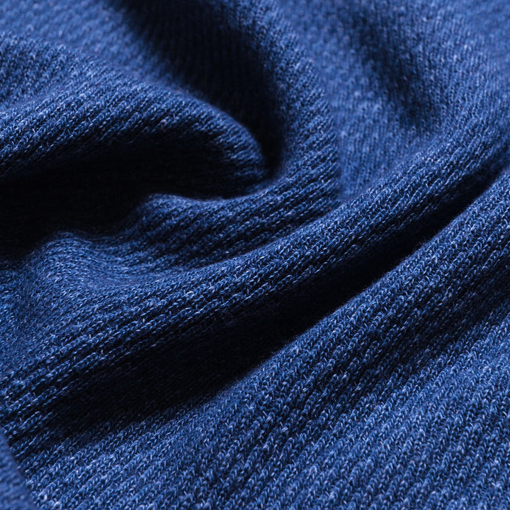 BURGUS PLUS - L/S Indigo Waffle T-Shirt - Used Wash - HBP-039
