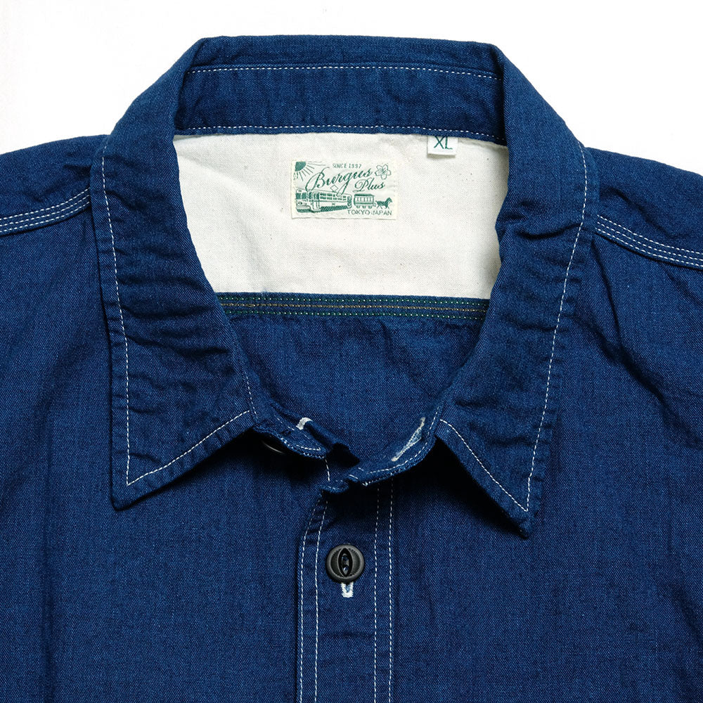BURGUS PLUS - Solid Black Chambray Work Shirt - HBP-300CHB