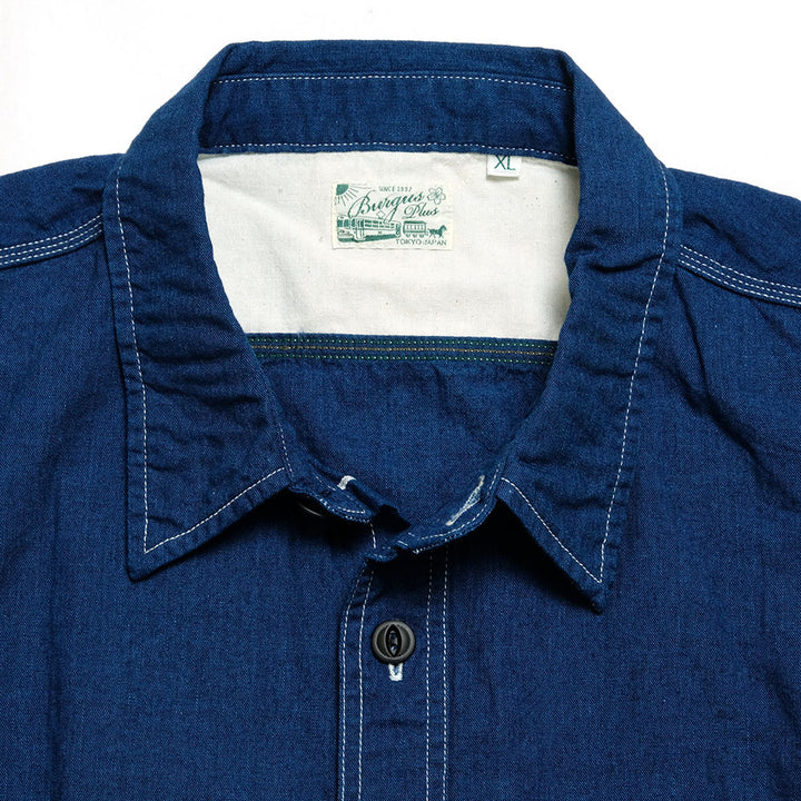 BURGUS PLUS - Solid Black Chambray Work Shirt - HBP-300CHB