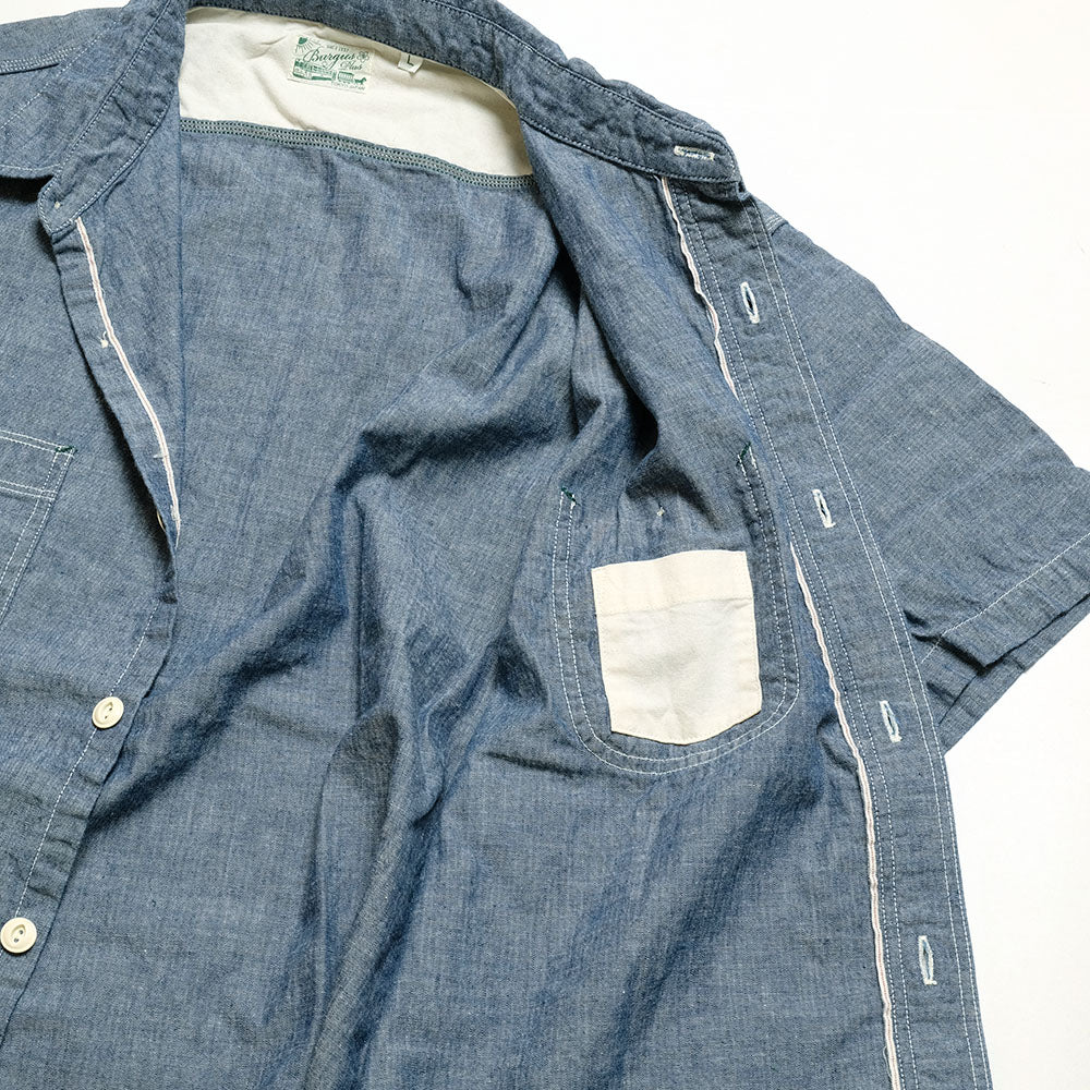 BURGUS PLUS - S/S Chambray Work Shirt - HBP-300CHS
