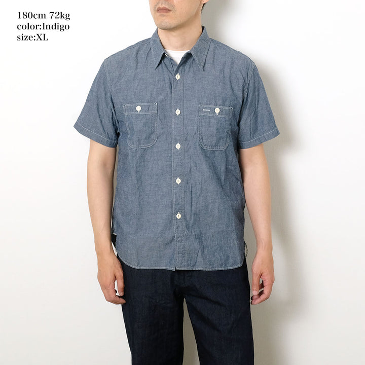 BURGUS PLUS - S/S Chambray Work Shirt - HBP-300CHS