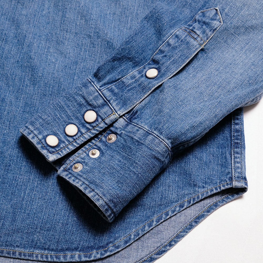 BURGUS PLUS - 8oz Denim Western Shirt - Mid Used - HBP-301WS-MU