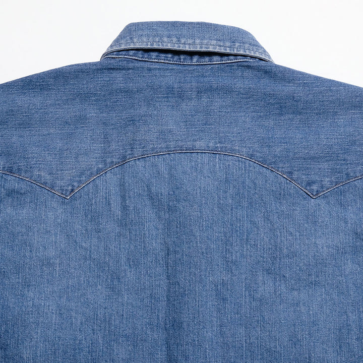 BURGUS PLUS - 8oz Denim Western Shirt - Mid Used - HBP-301WS-MU