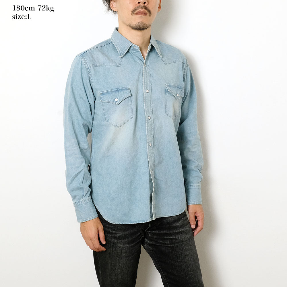 BURGUS PLUS - 8oz Denim Western Shirt - Super Light Used - HBP-301WS-SLU