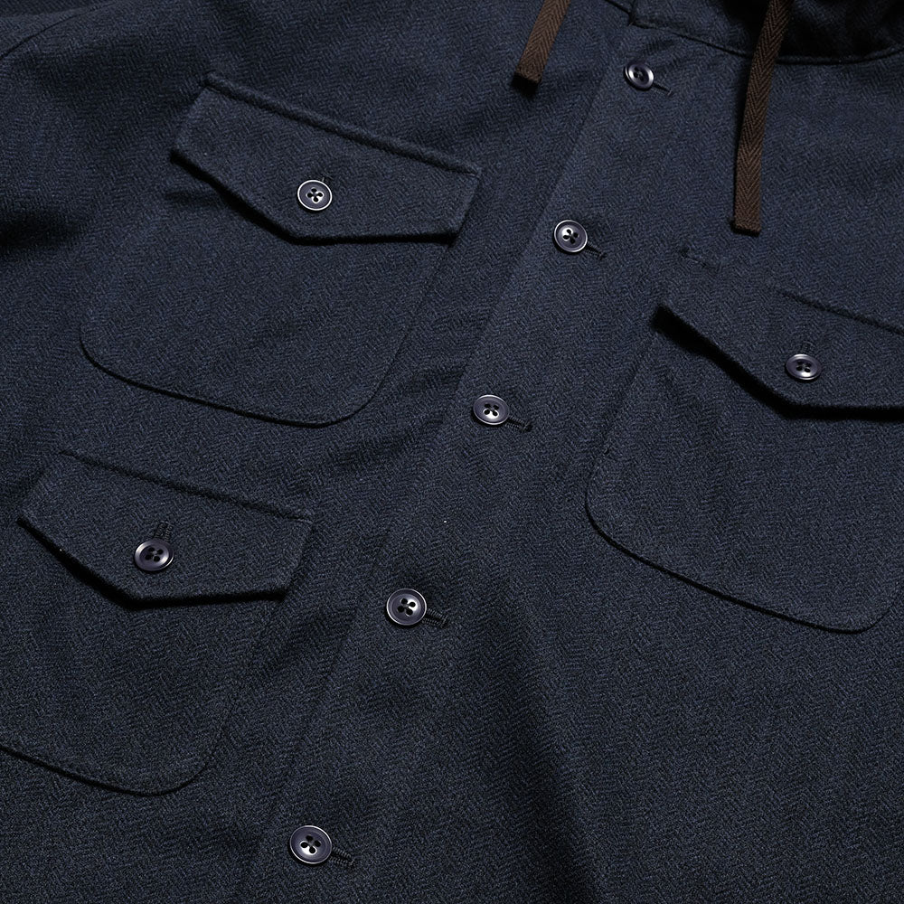 MODMNT - TWEED KNIT HOODED SHIRT - NA25F1I014